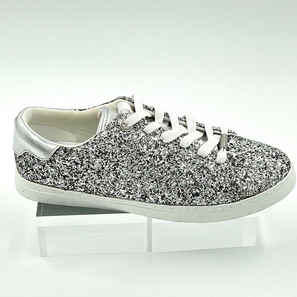 Ted Baker Size 8 Sneakers Silver Glitter Low Top NEW FIIAAA $165